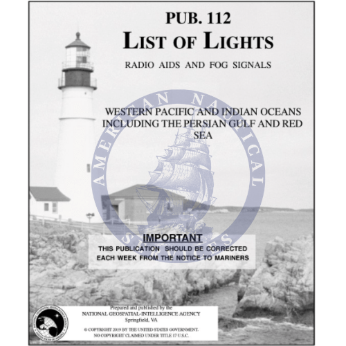 List of Lights Pub. 112 - Western Pacific and Indian Oceans, Persian Gulf & Red Sea, 2021 Edition