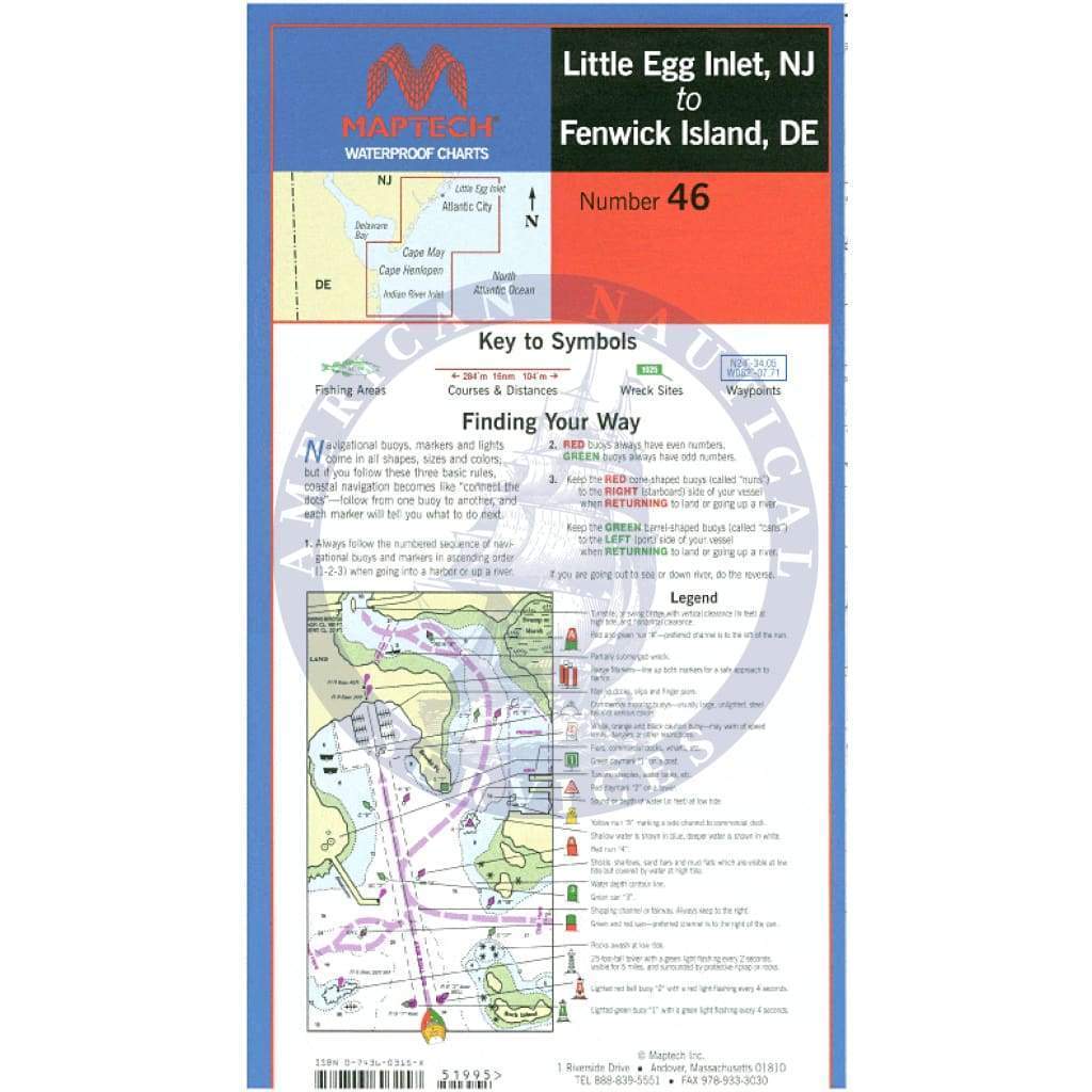 Little Egg Inlet, NJ to Fenwick Island, DE Waterproof Chart, 1st Edition