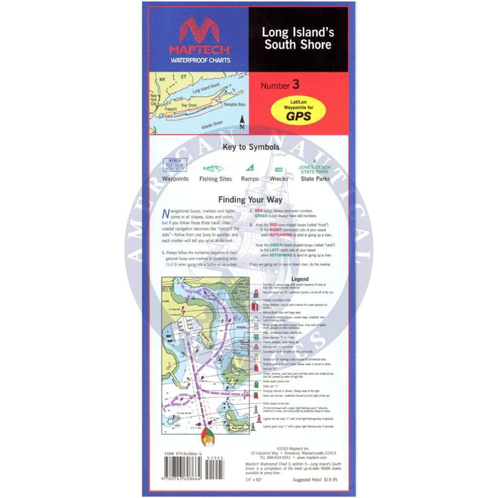 Long Island South Shore Waterproof Chart, 6th Edition