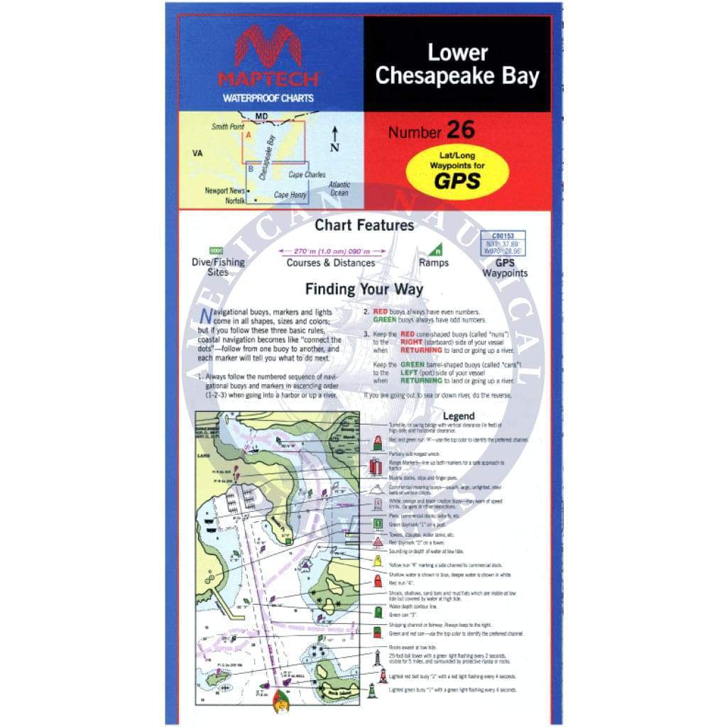 Lower Chesapeake Bay Waterproof Chart, 3rd Edition