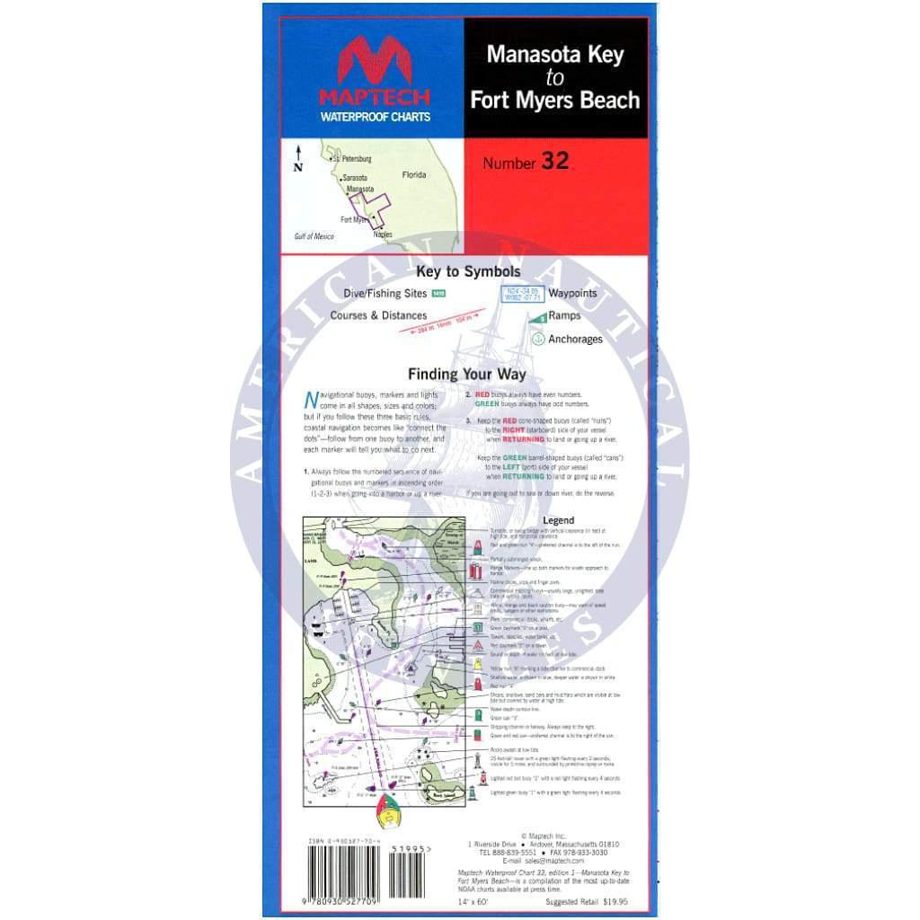 Manasota Key to Fort Myers Beach Waterproof Chart, 2nd Edition