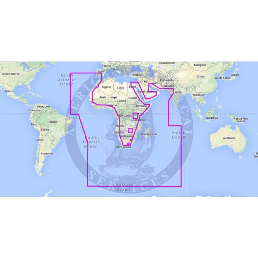 MapMedia C-MAP Mega Wide Vector Chart: MWVJAFM005MAP - Red Sea, Arab Gulf and Africa (Update)