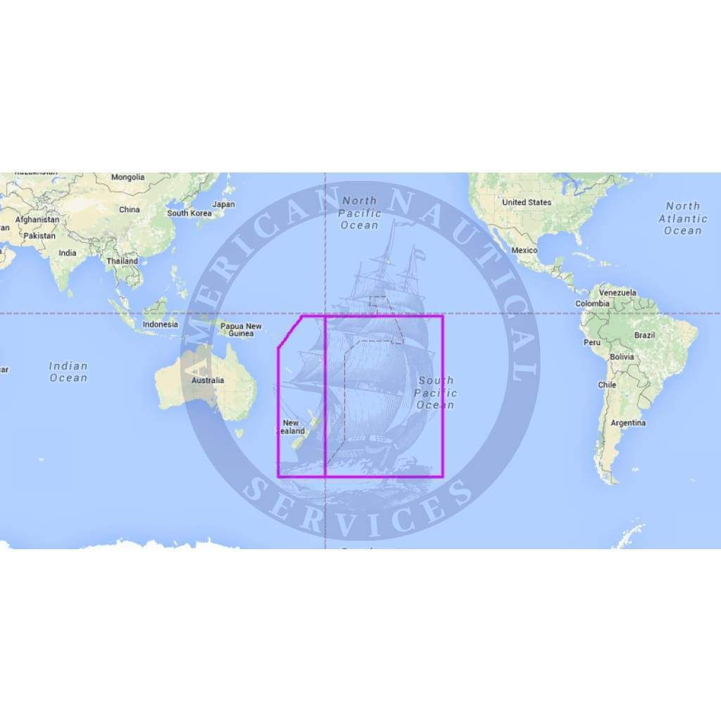 MapMedia C-MAP Mega Wide Vector Chart: MWVJAUM001MAP - New Zealand and Pacific Islands (Update)