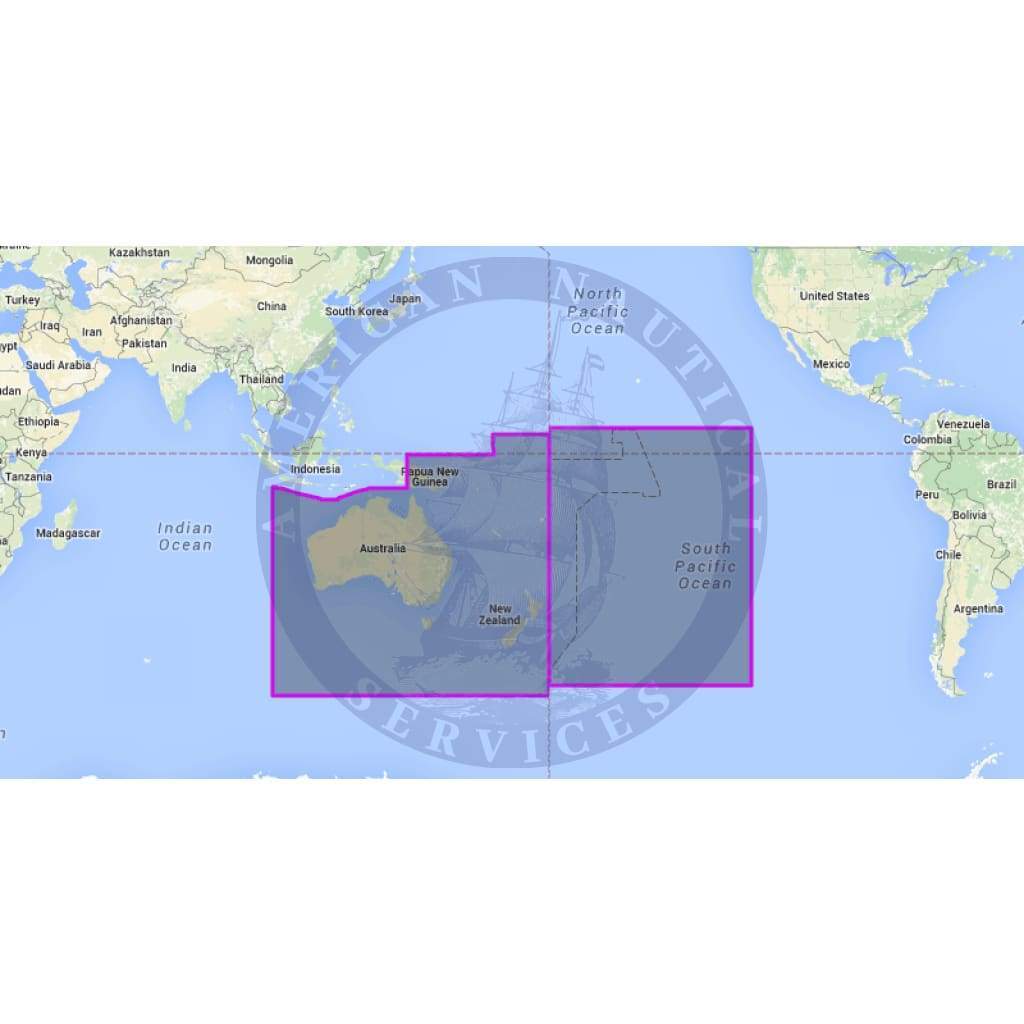 MapMedia C-MAP Mega Wide Vector Chart: MWVJAUM007MAP - Austraila, New Zealand & Oceania (Update)