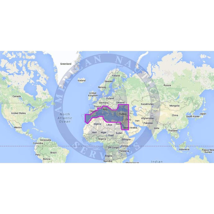 MapMedia C-MAP Mega Wide Vector Chart: MWVJEMM017MAP - Mediterranean and Black Sea
