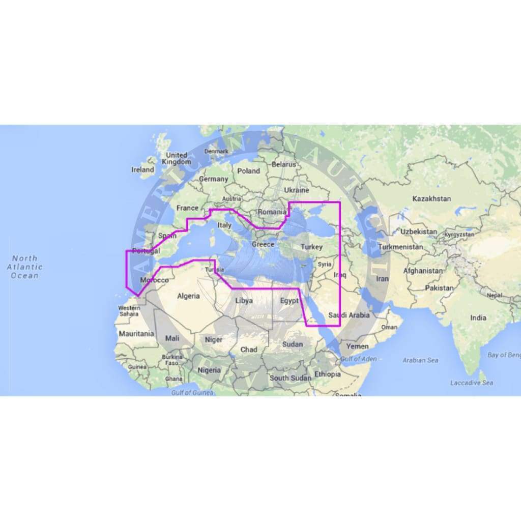 MapMedia C-MAP Mega Wide Vector Chart: MWVJEMM017MAP - Mediterranean and Black Sea (Update)
