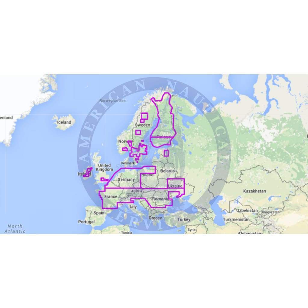 MapMedia C-MAP Mega Wide Vector Chart: MWVJENM018MAP - European Inland Waters
