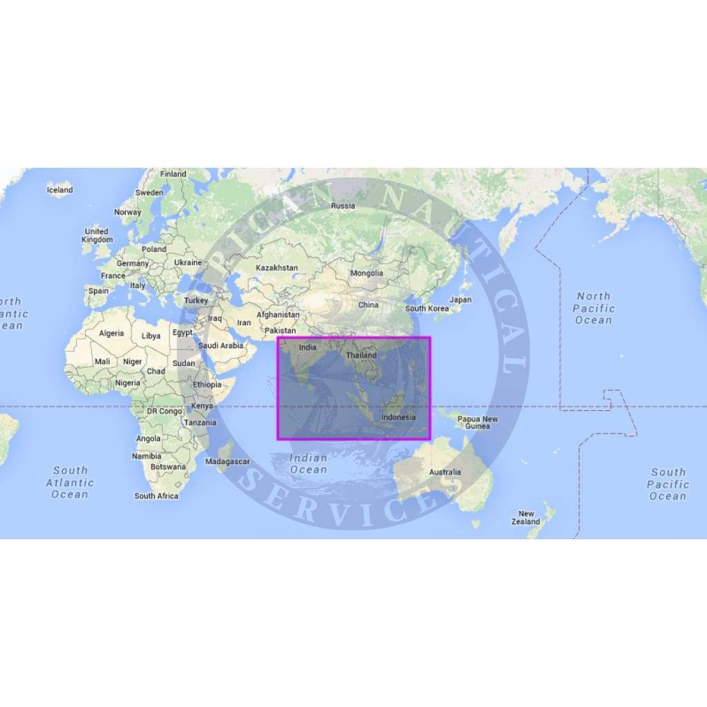 MapMedia C-MAP Mega Wide Vector Chart: MWVJINM001MAP - India and South East Asia
