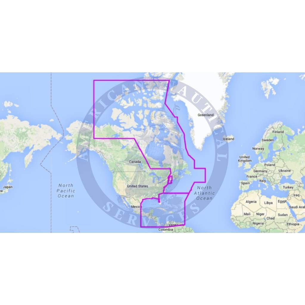 MapMedia C-MAP Mega Wide Vector Chart: MWVJNAM033MAP - Atl. Coast, Gulf of Mexico & Caribbean