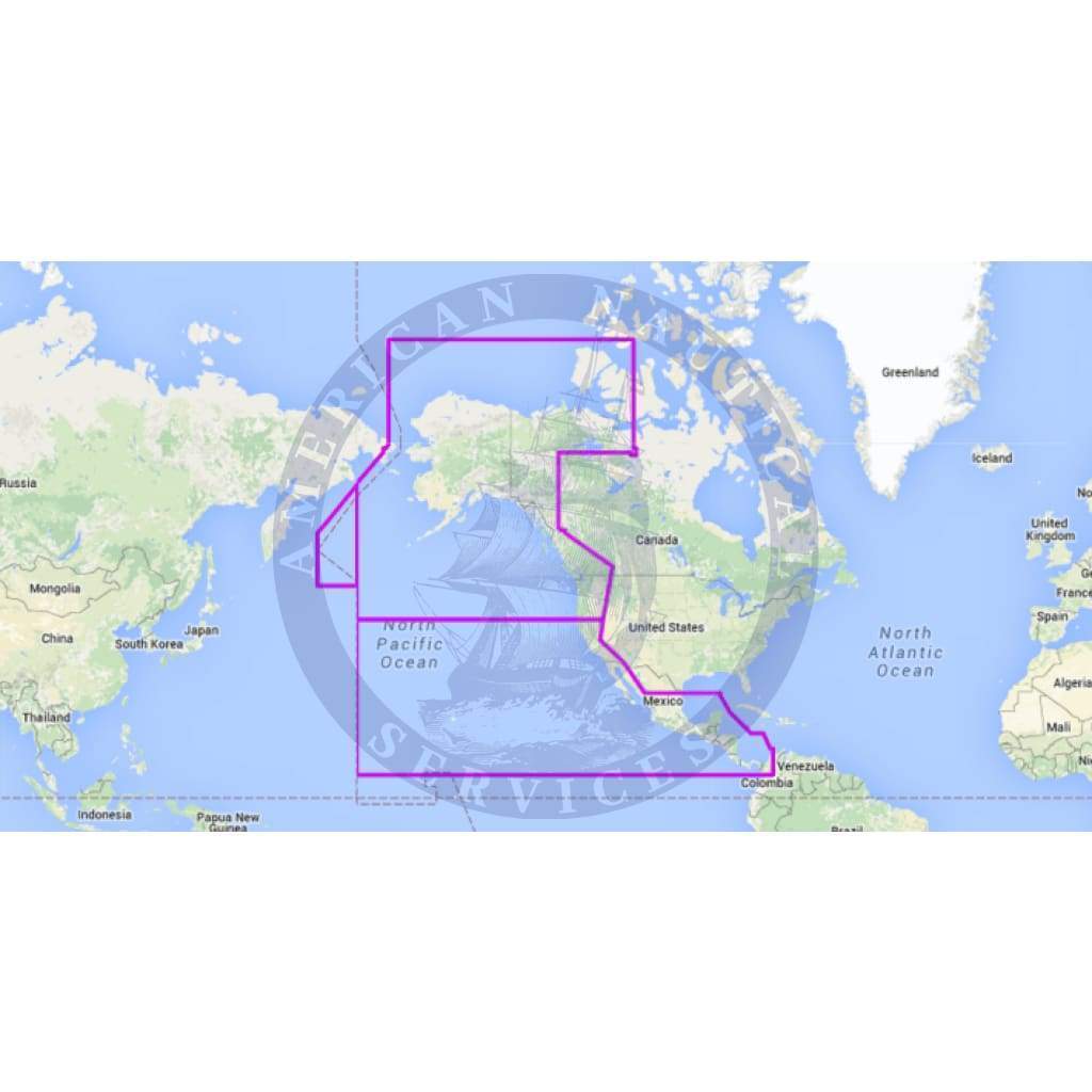 MapMedia C-MAP Mega Wide Vector Chart: MWVJNAM035MAP - Pacific Coast and Central America (Update)