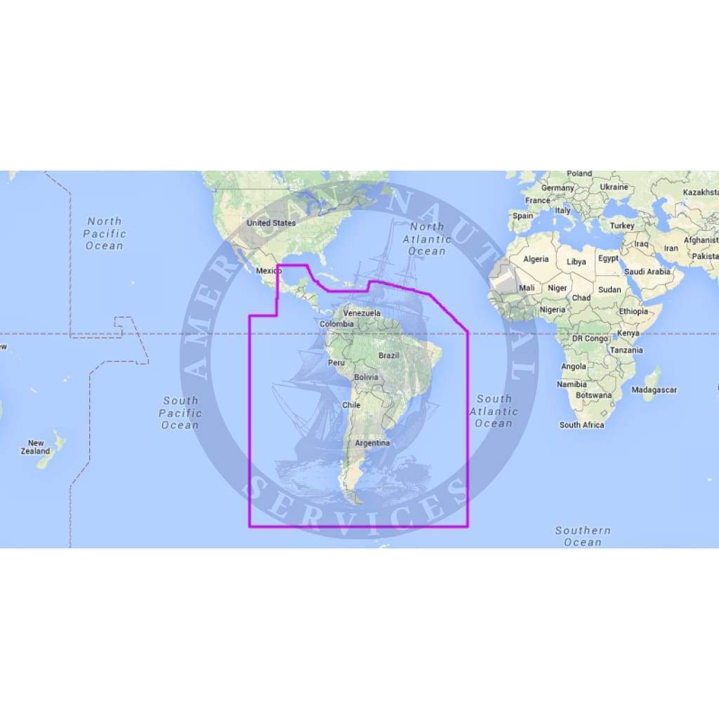 MapMedia C-MAP Mega Wide Vector Chart: MWVJSAM504MAP - South America and South Caribbean Sea