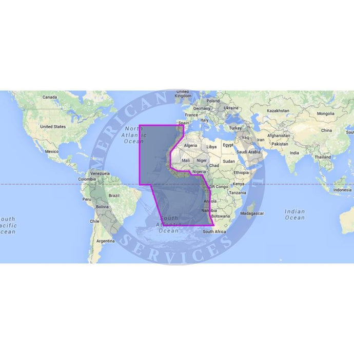 MapMedia C-Map Wide Vector Chart: WVJAFM210MAP - Africa - West (Update)