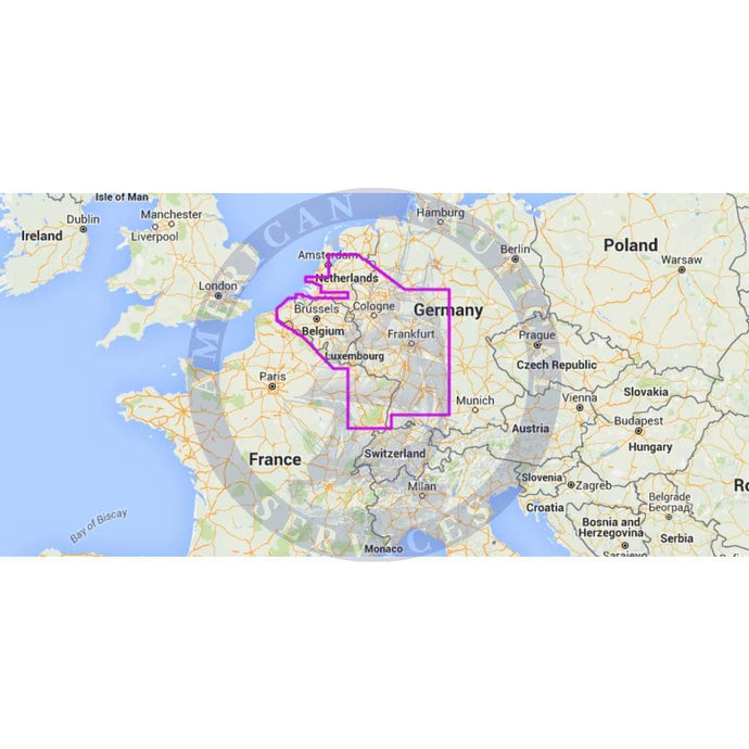 MapMedia C-Map Wide Vector Chart: WVJENM076MAP - Belgium Inland and Rhine River (Update)