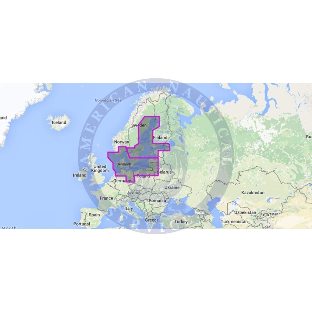 MapMedia C-Map Wide Vector Chart: WVJENM299MAP - Baltic Sea and Denmark