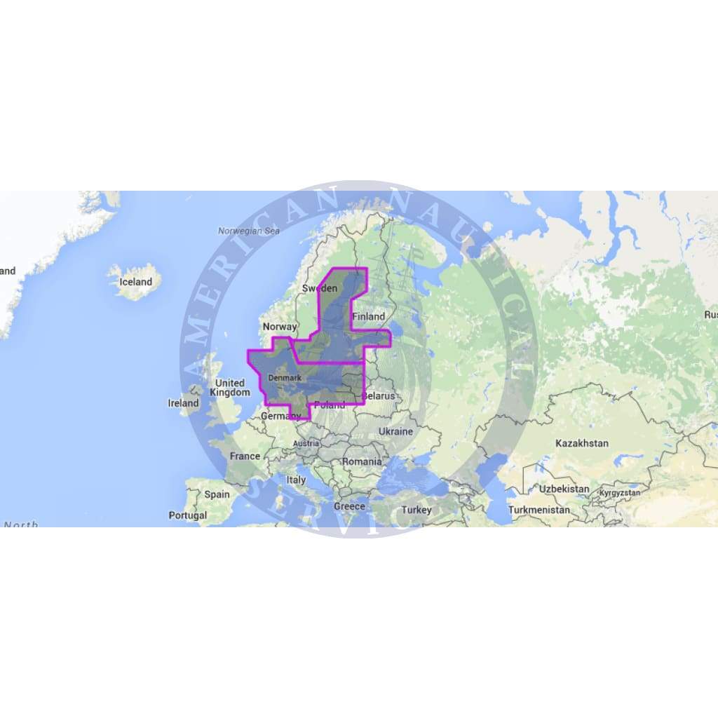 MapMedia C-Map Wide Vector Chart: WVJENM299MAP - Baltic Sea and Denmark (Update)