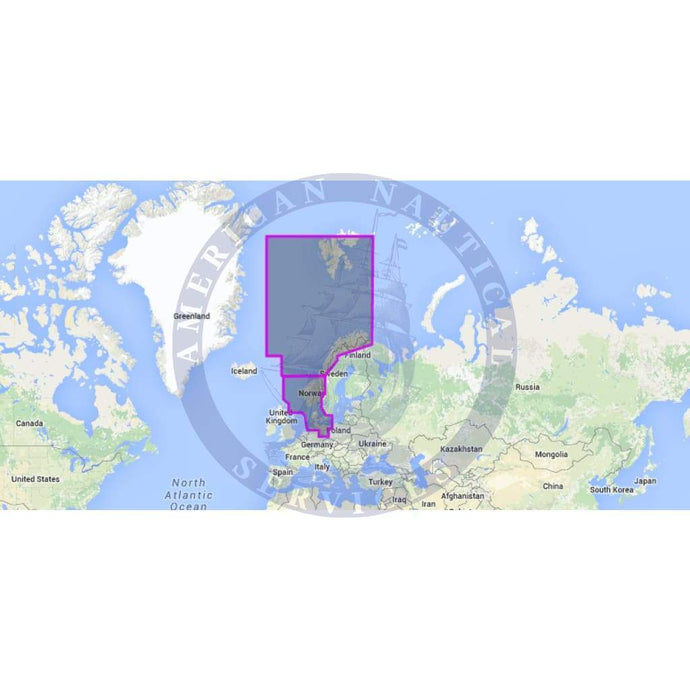 MapMedia C-Map Wide Vector Chart: WVJENM300MAP - North Sea and Denmark