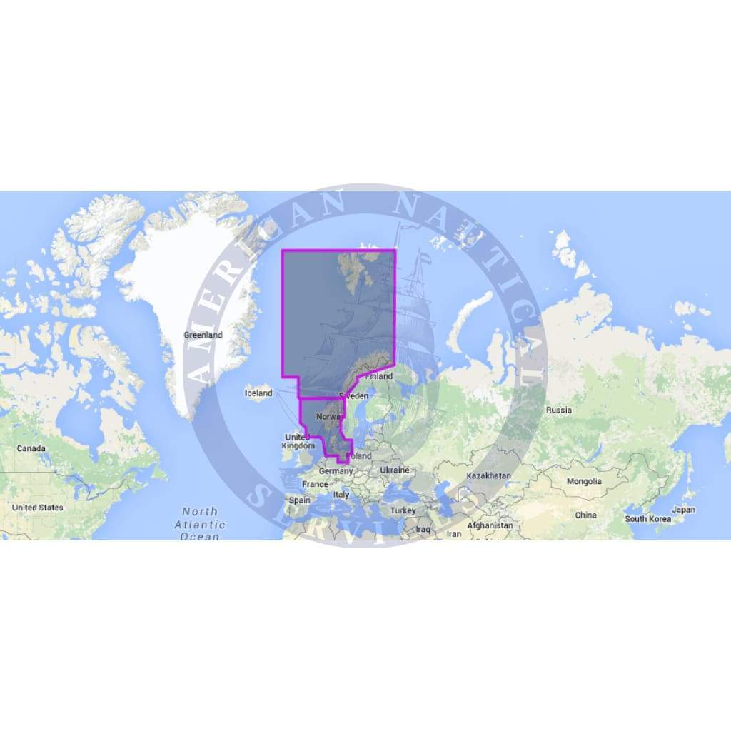 MapMedia C-Map Wide Vector Chart: WVJENM300MAP - North Sea and Denmark (Update)