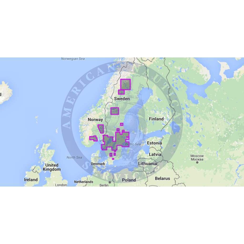 MapMedia C-Map Wide Vector Chart: WVJENM590MAP - Scandinavia Inland Waters