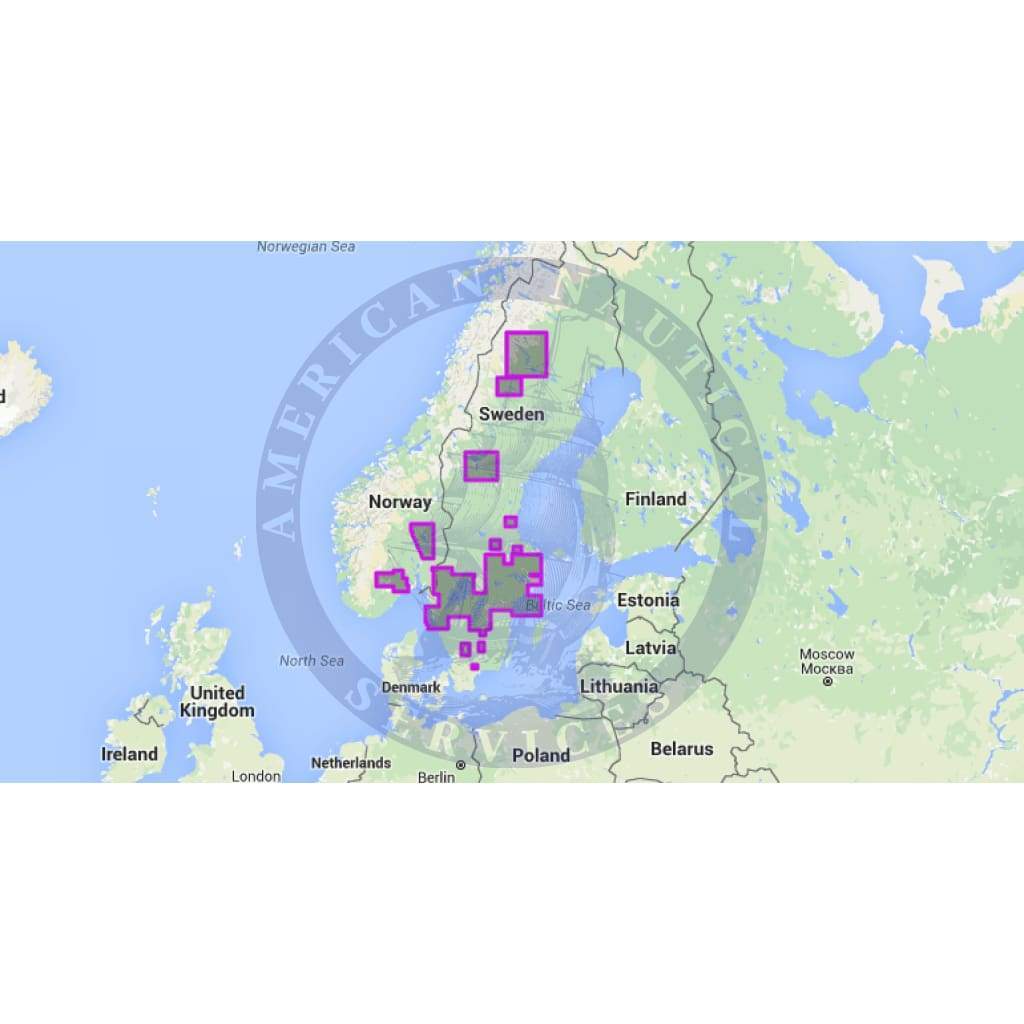 MapMedia C-Map Wide Vector Chart: WVJENM590MAP - Scandinavia Inland Waters (Update)