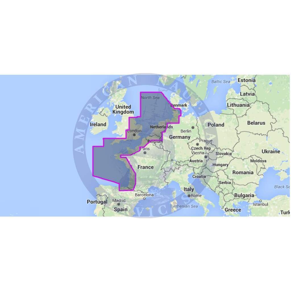 MapMedia C-Map Wide Vector Chart: WVJEWM227MAP - North-West European Coasts