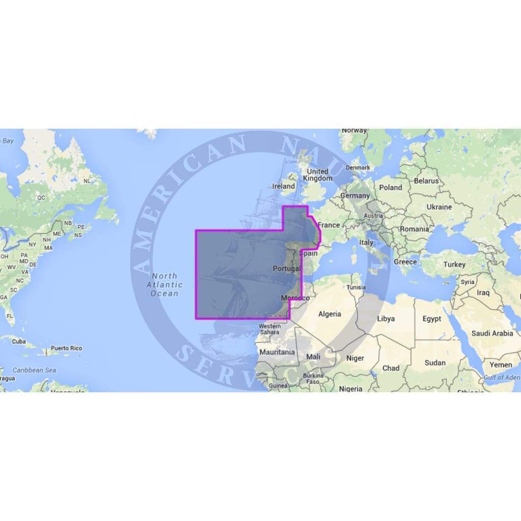 MapMedia C-Map Wide Vector Chart: WVJEWM228MAP - West European Coasts