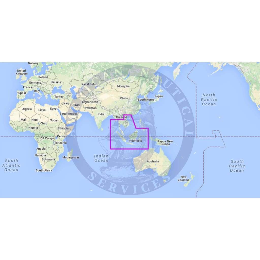 MapMedia C-Map Wide Vector Chart: WVJINM203MAP - Thaîland, Malaysia, West Indonesia (Update)