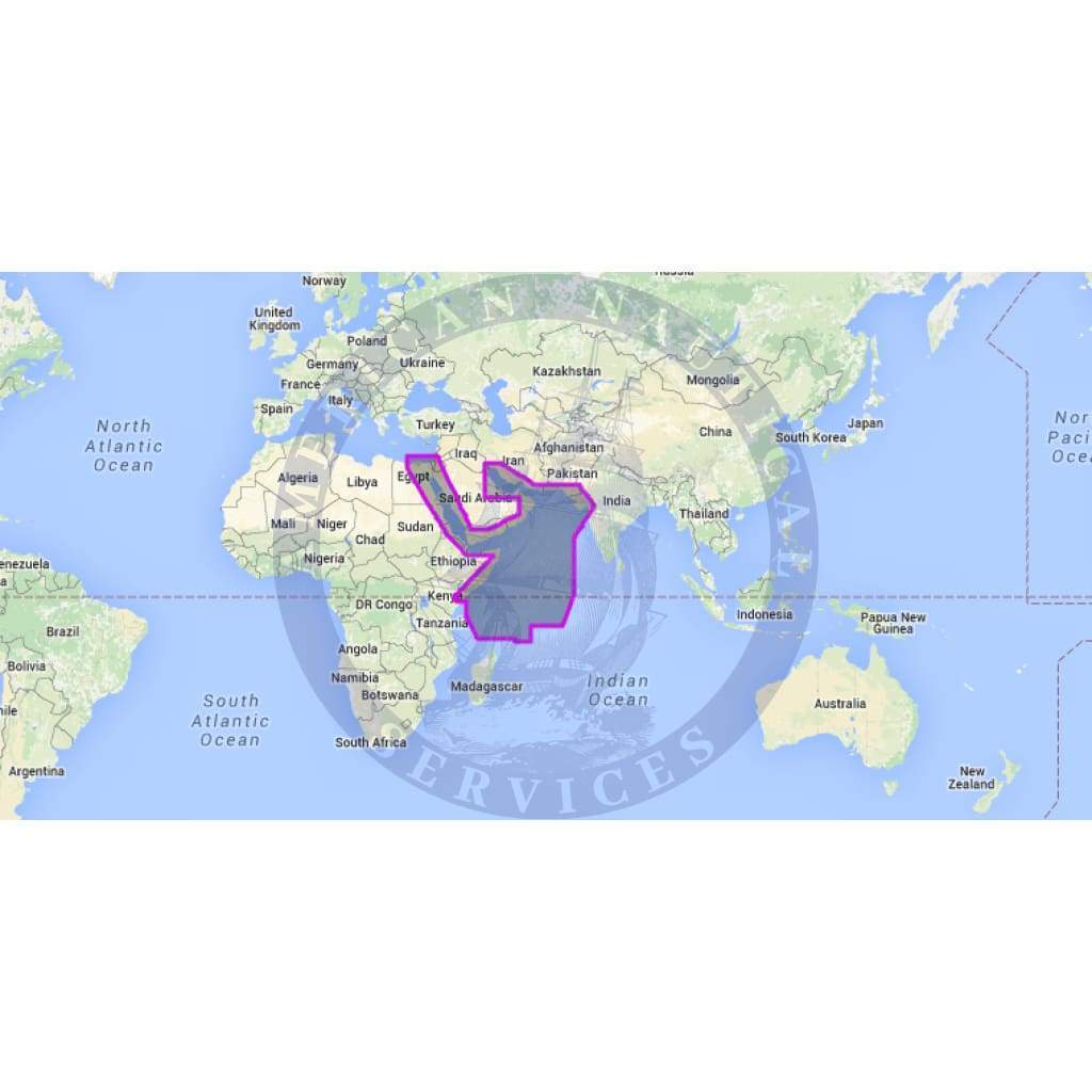 MapMedia C-Map Wide Vector Chart: WVJMEM204MAP - Red Sea to The Gulf and Seychelles Is.