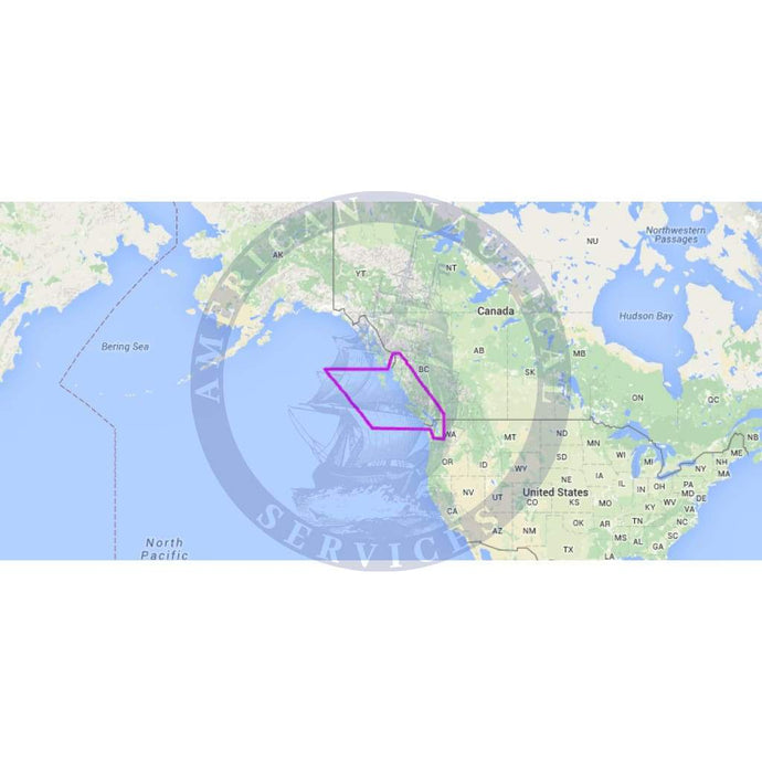 MapMedia C-Map Wide Vector Chart: WVJNAM025MAP - Canada - West