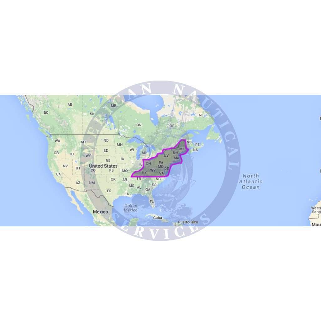 MapMedia C-Map Wide Vector Chart: WVJNAM041MAP - US Lakes - North East