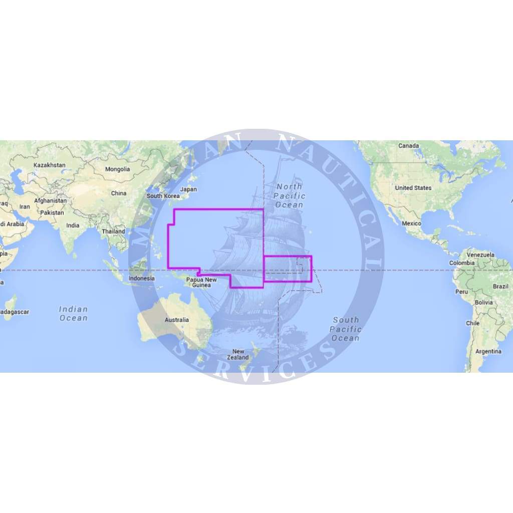 MapMedia C-Map Wide Vector Chart: WVJPCM203MAP - Carolinas, Kiribati, Marshall, Marianas