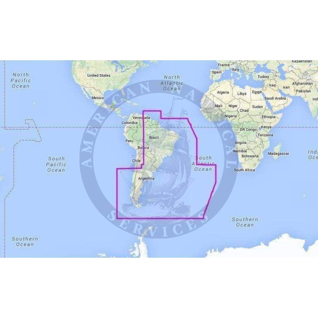 MapMedia C-Map Wide Vector Chart: WVJSAM501MAP - Gulf of Paria to Cape Horn