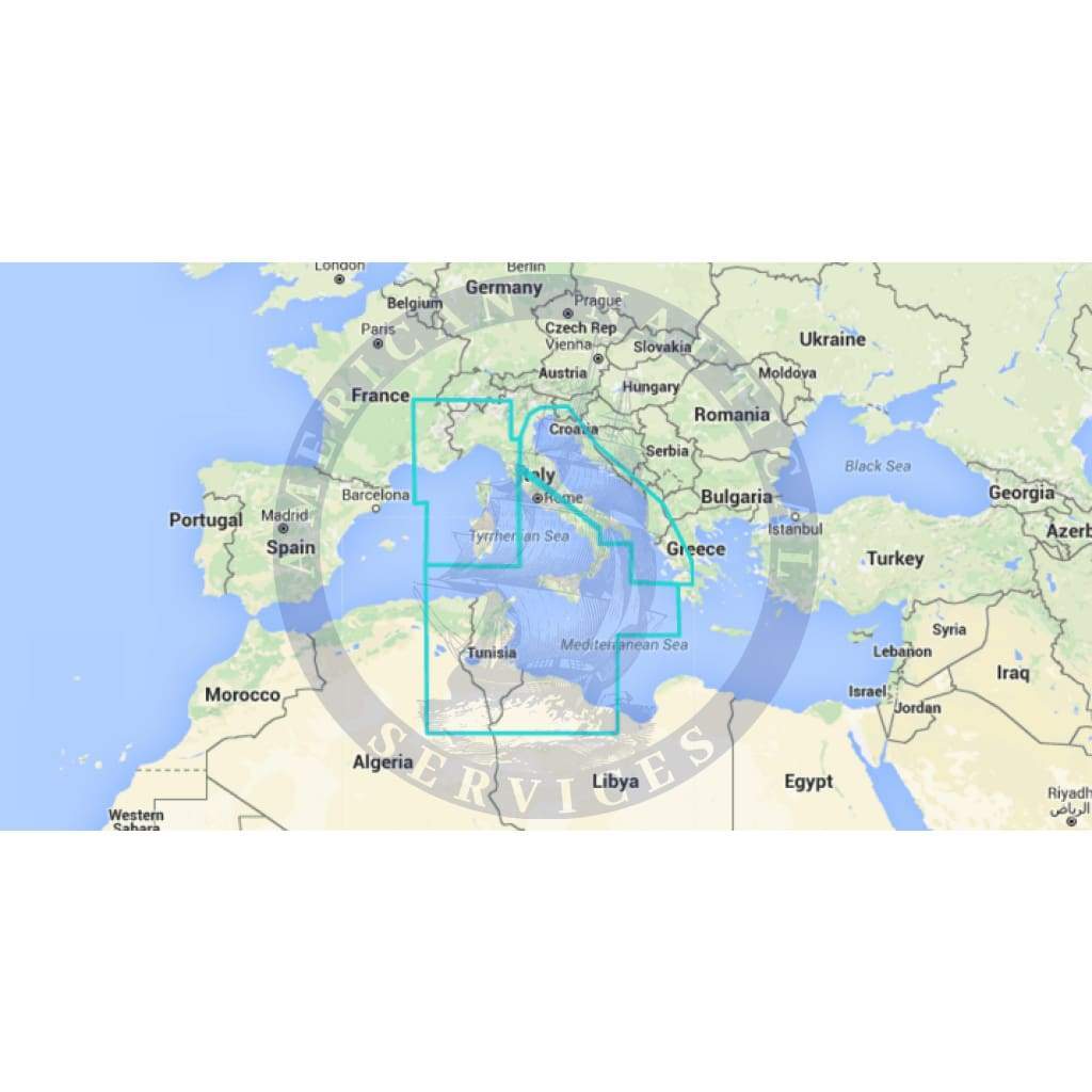 MapMedia Wide Raster Chart: WRMEM33MAP - Mediterranean Sea - Central (Update)