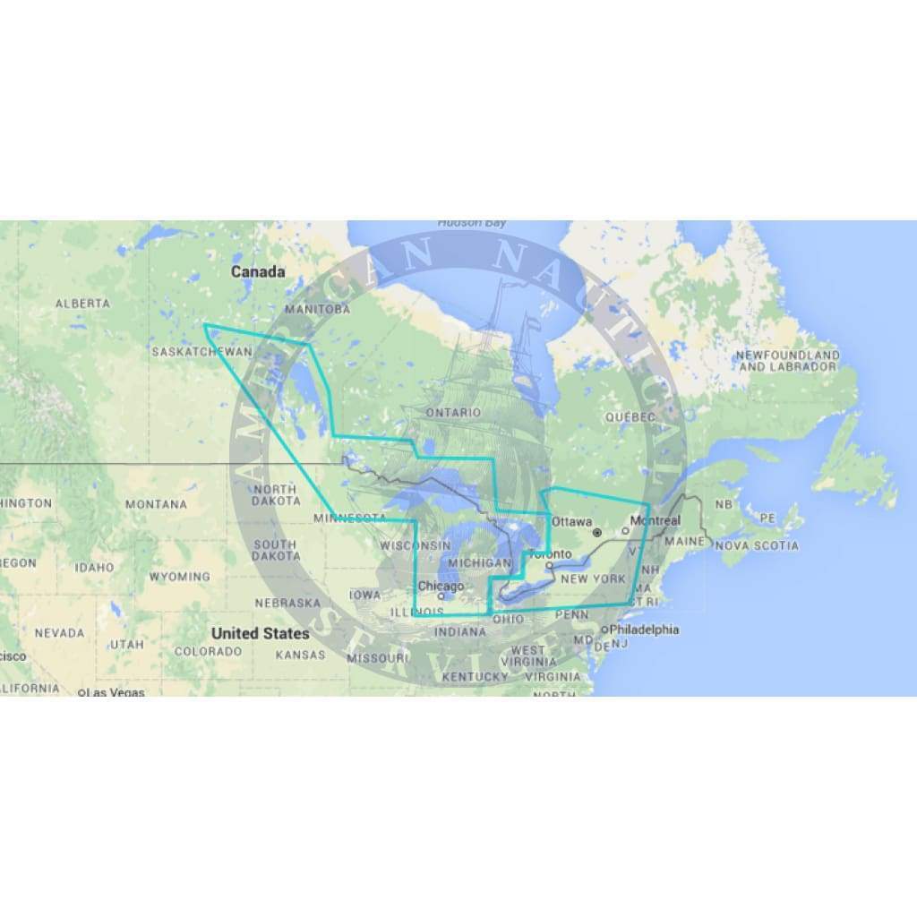 MapMedia Wide Raster Chart: WRMNA900MAP - Great Lakes