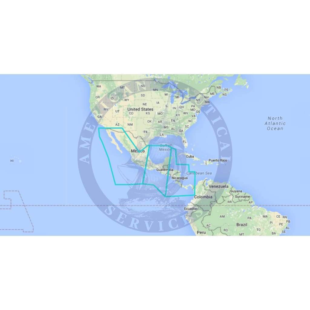 MapMedia Wide Raster Chart: WRMNA912MAP - Central America (Update)