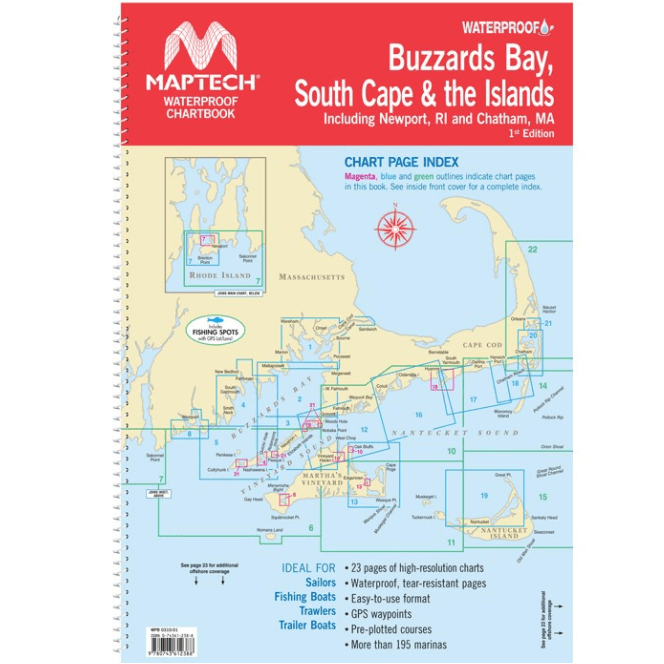 Maptech Waterproof Chartbook: Buzzards Bay, South Cape and The Islands, 1st Edition