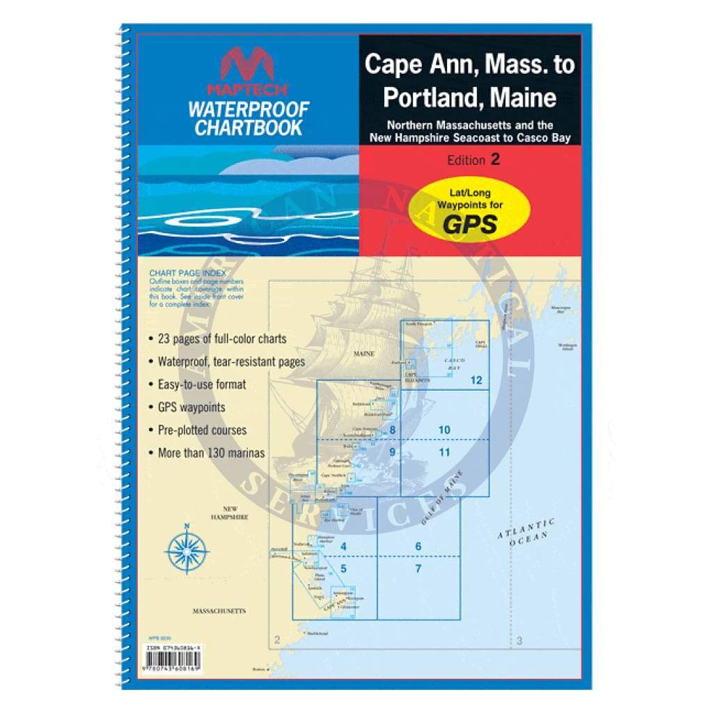 Maptech Waterproof Chartbook: Cape Ann, MA to Portland, ME, 2nd Edition