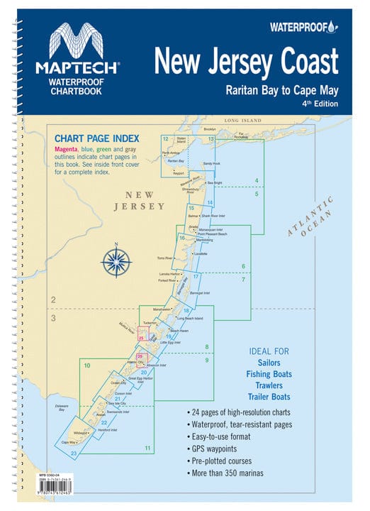 Maptech Waterproof Chartbook: New Jersey Coast: Raritan Bay to Cape May, 4th Edition