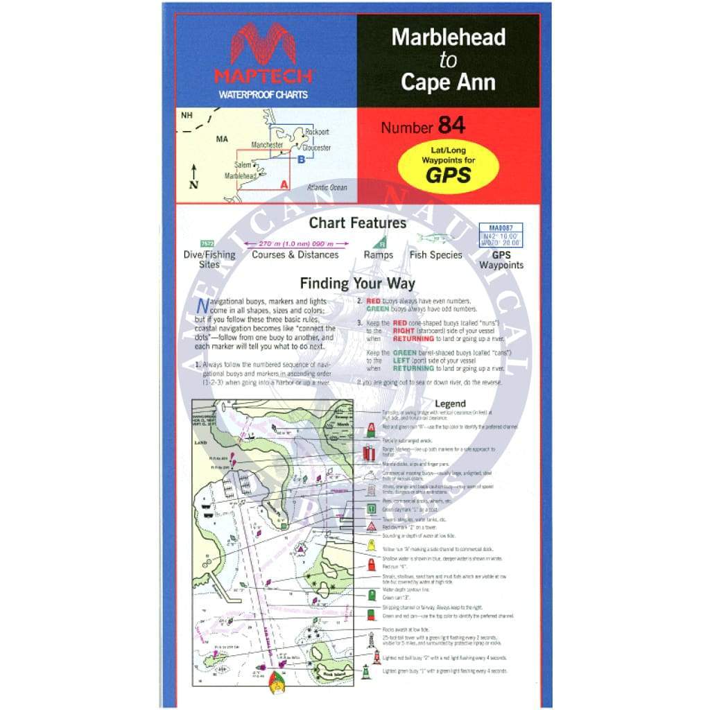 Marblehead to Cape Ann Waterproof Chart, 2nd Edition