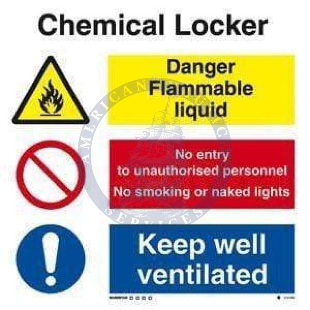 Marine Combination Sign: Chemical Locker Combination Sign - Amnautical