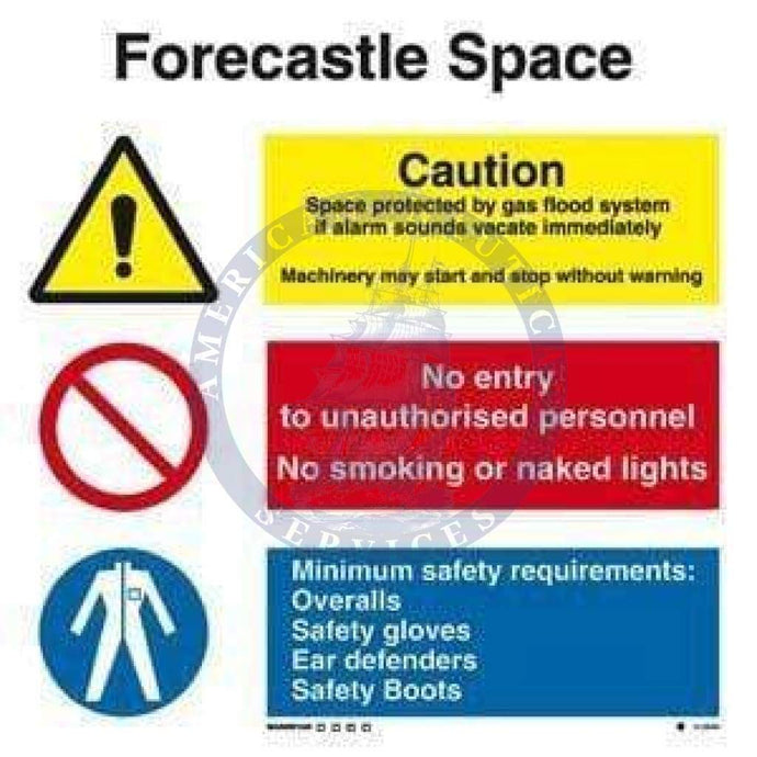 Marine Combination Sign: Forecastle Space Combination Sign