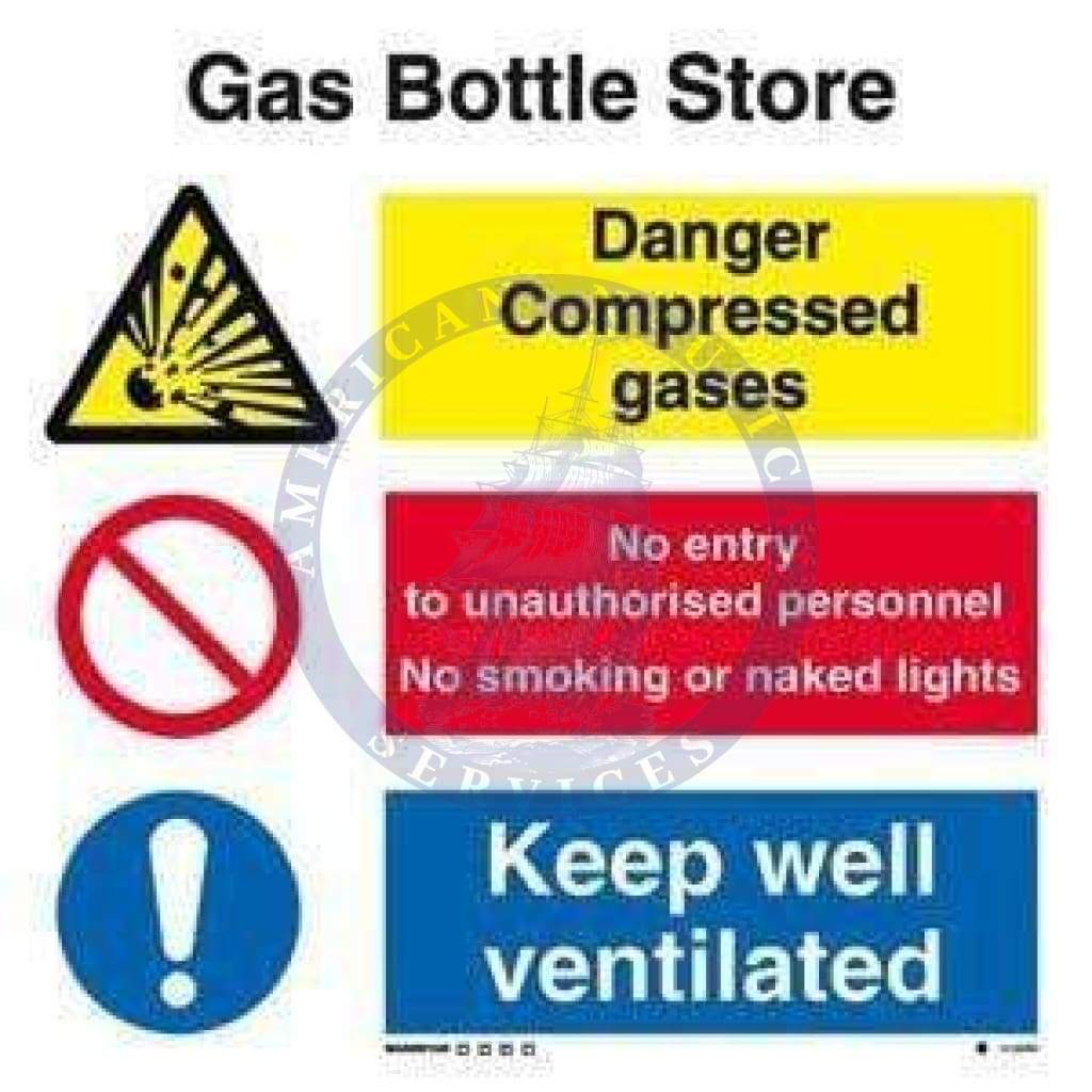 Marine Combination Sign: Gas Bottle Store Combination Sign - Amnautical