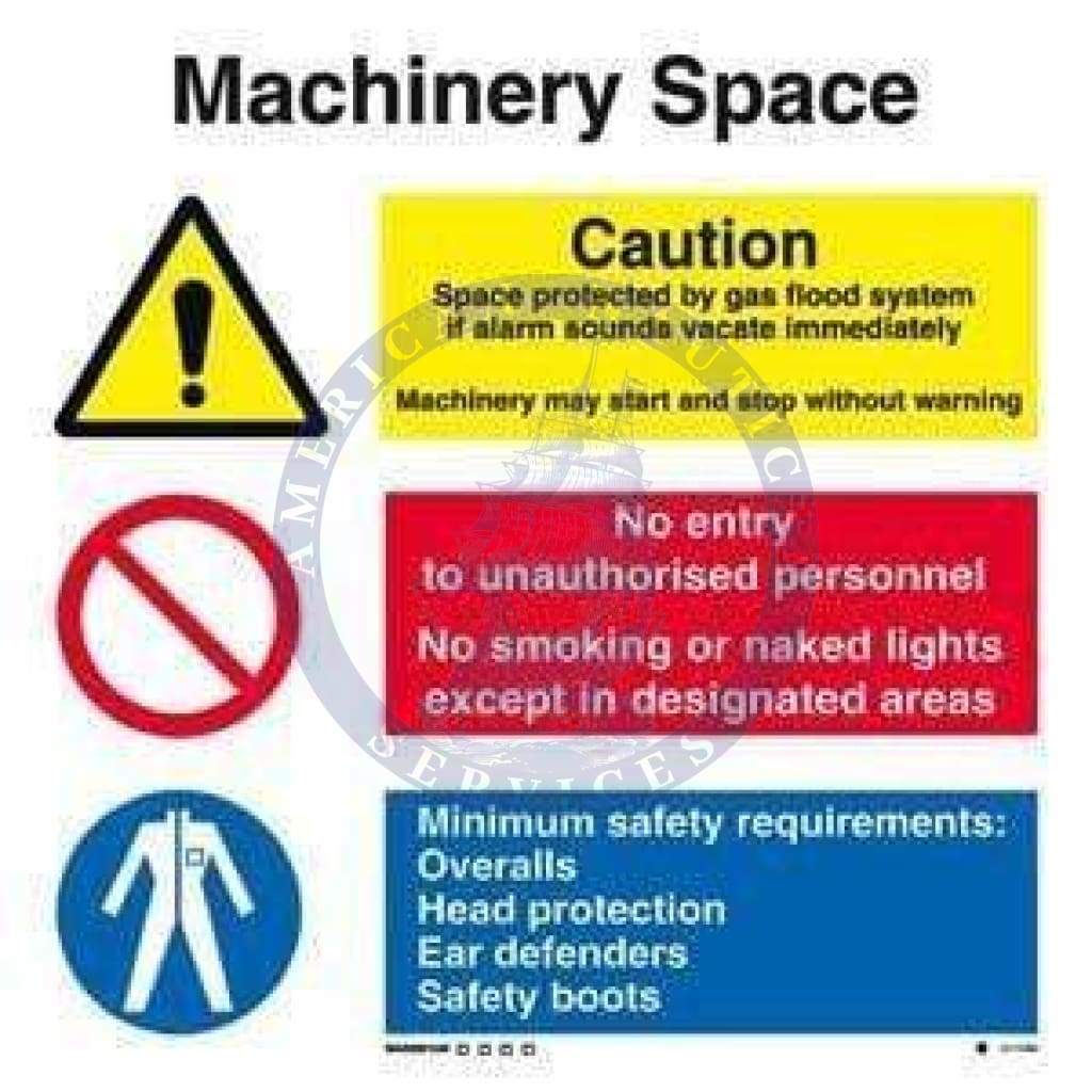 Marine Combination Sign: Machinery Space Combination Sign - Amnautical