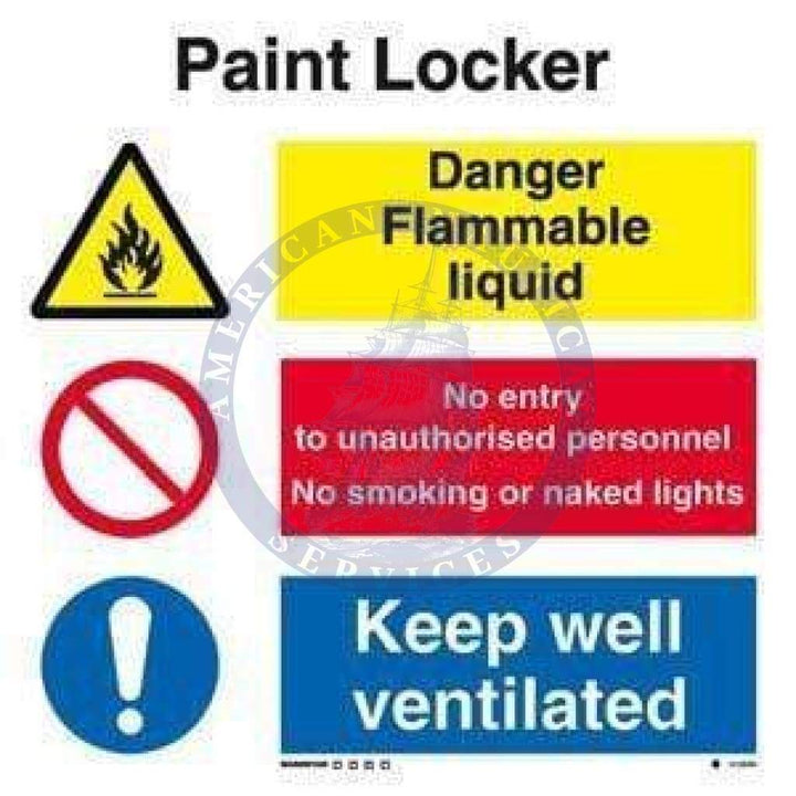 Marine Combination Sign: Paint Locker Combination Sign - Amnautical