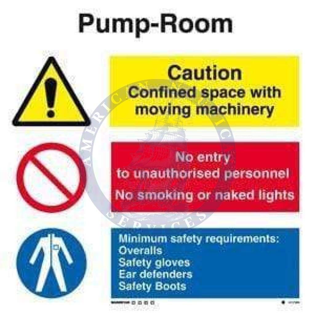 Marine Combination Sign: Pump Room Combination Sign