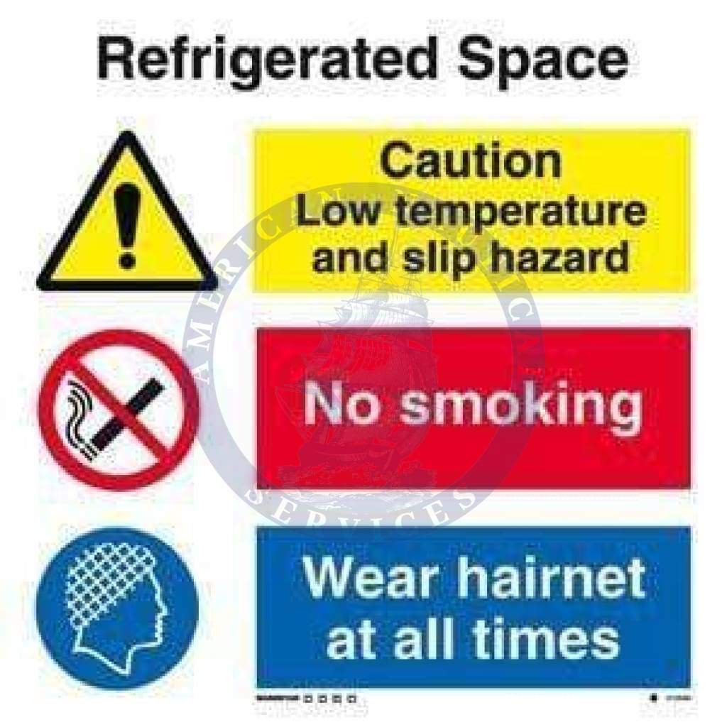 Marine Combination Sign: Refrigerated Space Combination Sign - Amnautical