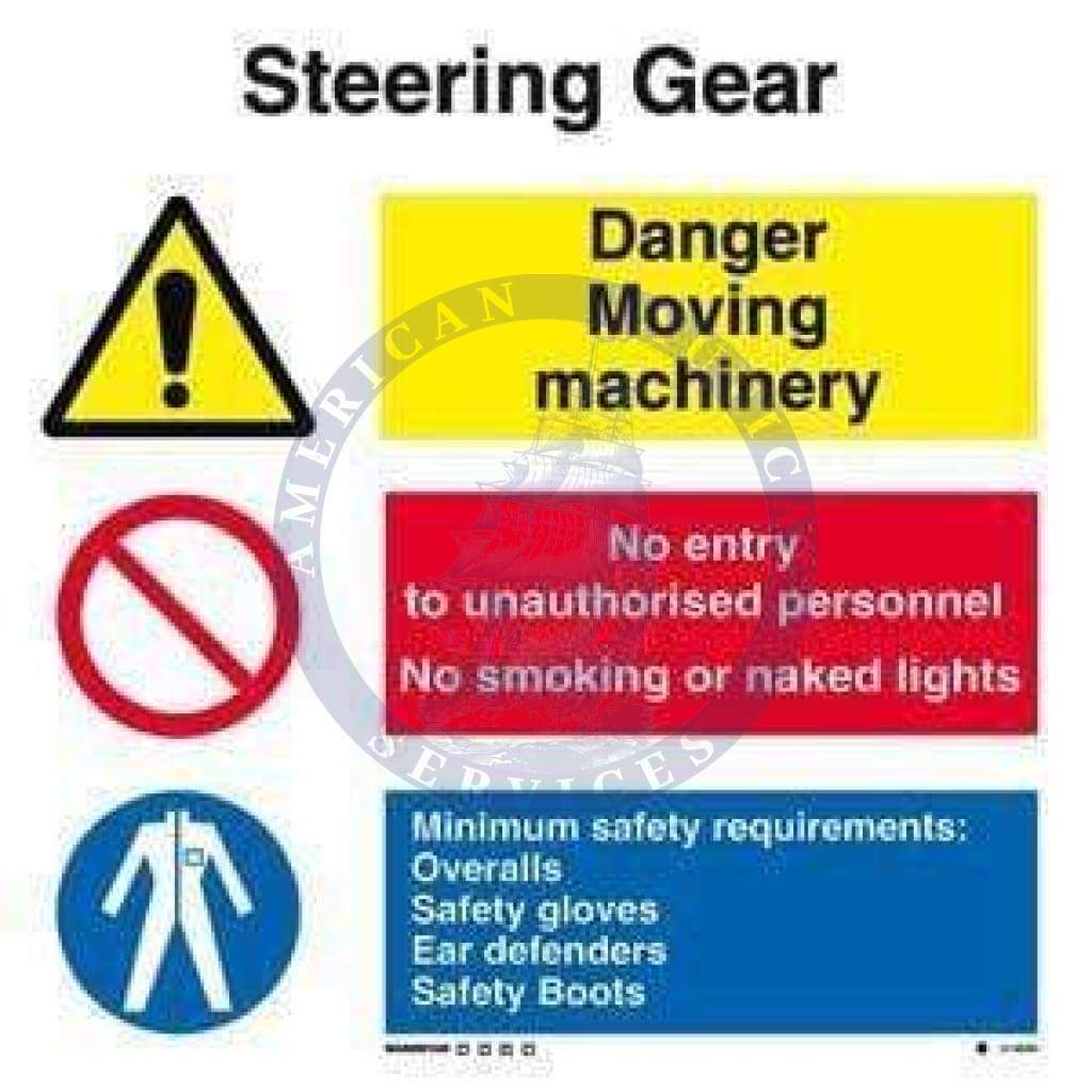 Marine Combination Sign: Steering Gear Combination Sign