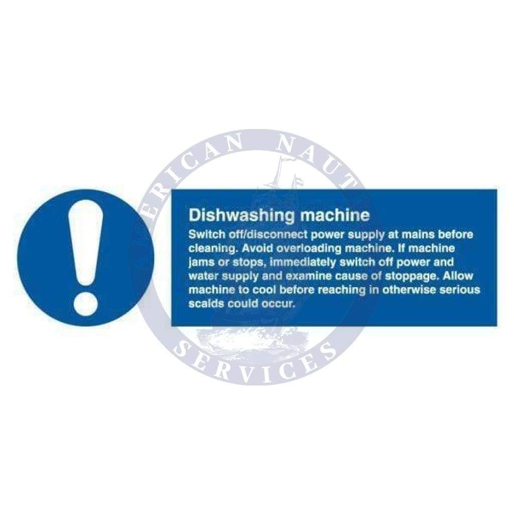 Marine Departmental Sign: Dishwashing Machine (Safety Instructions)