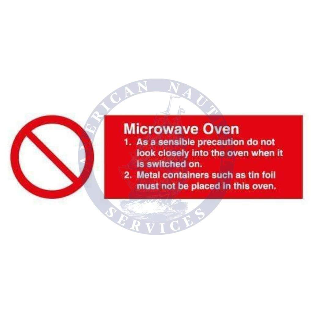 Marine Departmental Sign: Microwave Oven (Safety Instructions)
