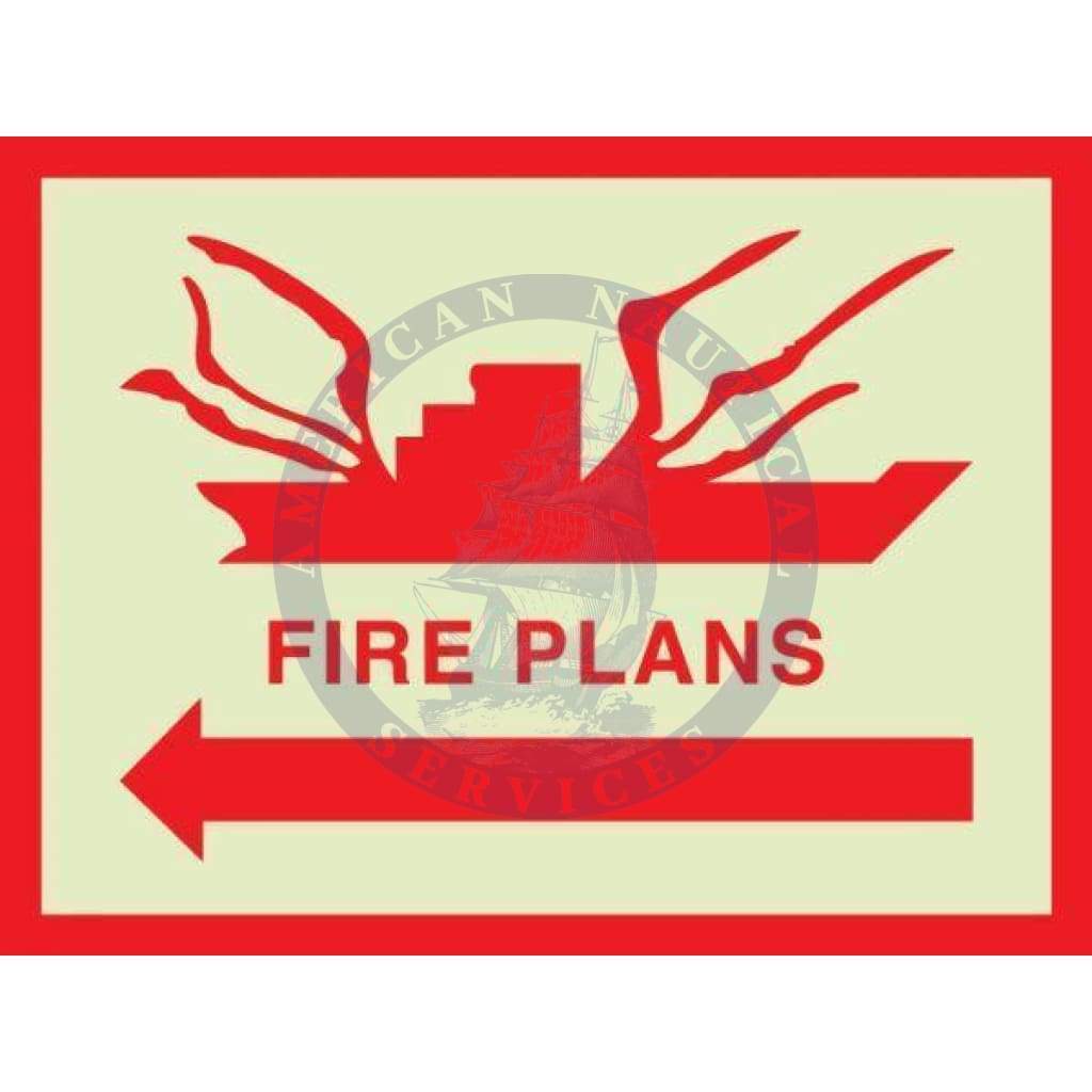 Marine Departmental Sign: MSC/Circ.451 Fire Plan Arrow Left