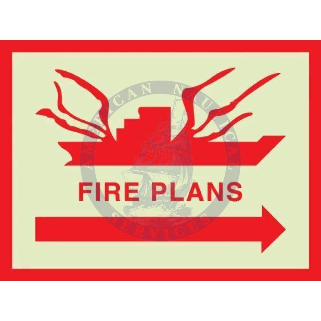 Marine Departmental Sign: MSC/Circ.451 Fire Plan Arrow Right